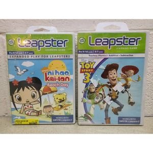 Lot of 2 New Leapster Games, Ni-Hao Kai-Lab Beach Day & Toy Story 3 - Sealed.